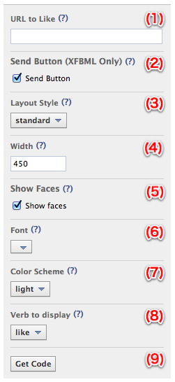 Fb like botton setup